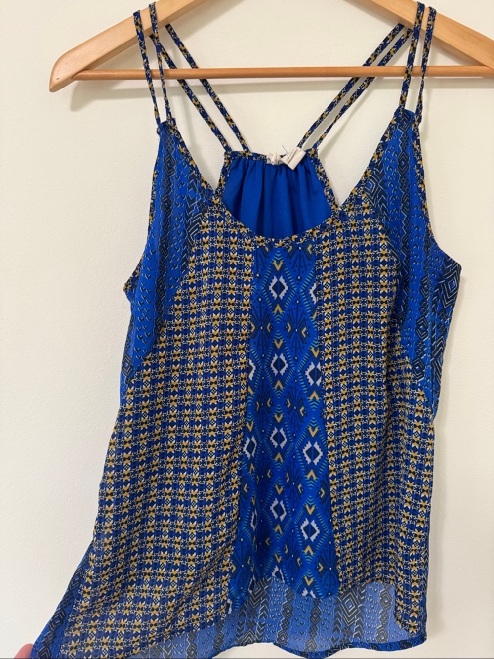 Japna Blue and Gold Printed Strappy Camisole